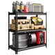 thumbnail image 1 of Heavy duty almacenamiento shelving unidad, carbon steel 3 niveles rack, 350kg per estante, negra matte, 90 x 40 x 91.2 cm, 1 of 6
