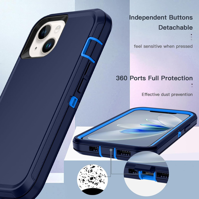 XG-Tech Rugged Dual-Layer Case for iPhone 15/14/13 Navy photo 6