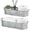 Silver, variant on Metal Storage Basket for Toilet Tank Top Bathroom Decor, Galvanized Tray with Handle for Shelves, Farmhouse Toilet Paper Holder Organizing Bin Box for Countertop Living Room, Set of 2, Black