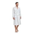 thumbnail image 3 of ANLIQI Mens 100% Cotton Robes Lightweight Long Sleeve Bathrobe Soft Knit Spa Robe with Pockets (White, XL), 3 of 7
