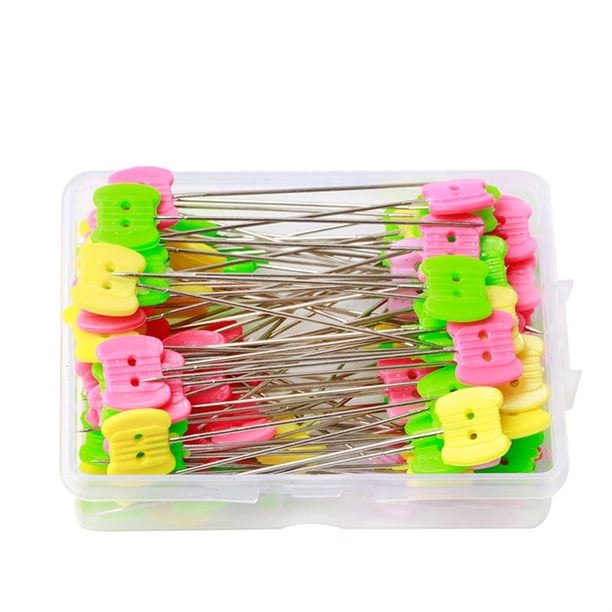 DressMinking Pasados Bordado Posicionamiento DIY CRAFT Fijación Sastre Acolchado Costura Agujas Herramientas Accesorios Color Random 2 Agujeros 100pcs Inevent HA012259-11