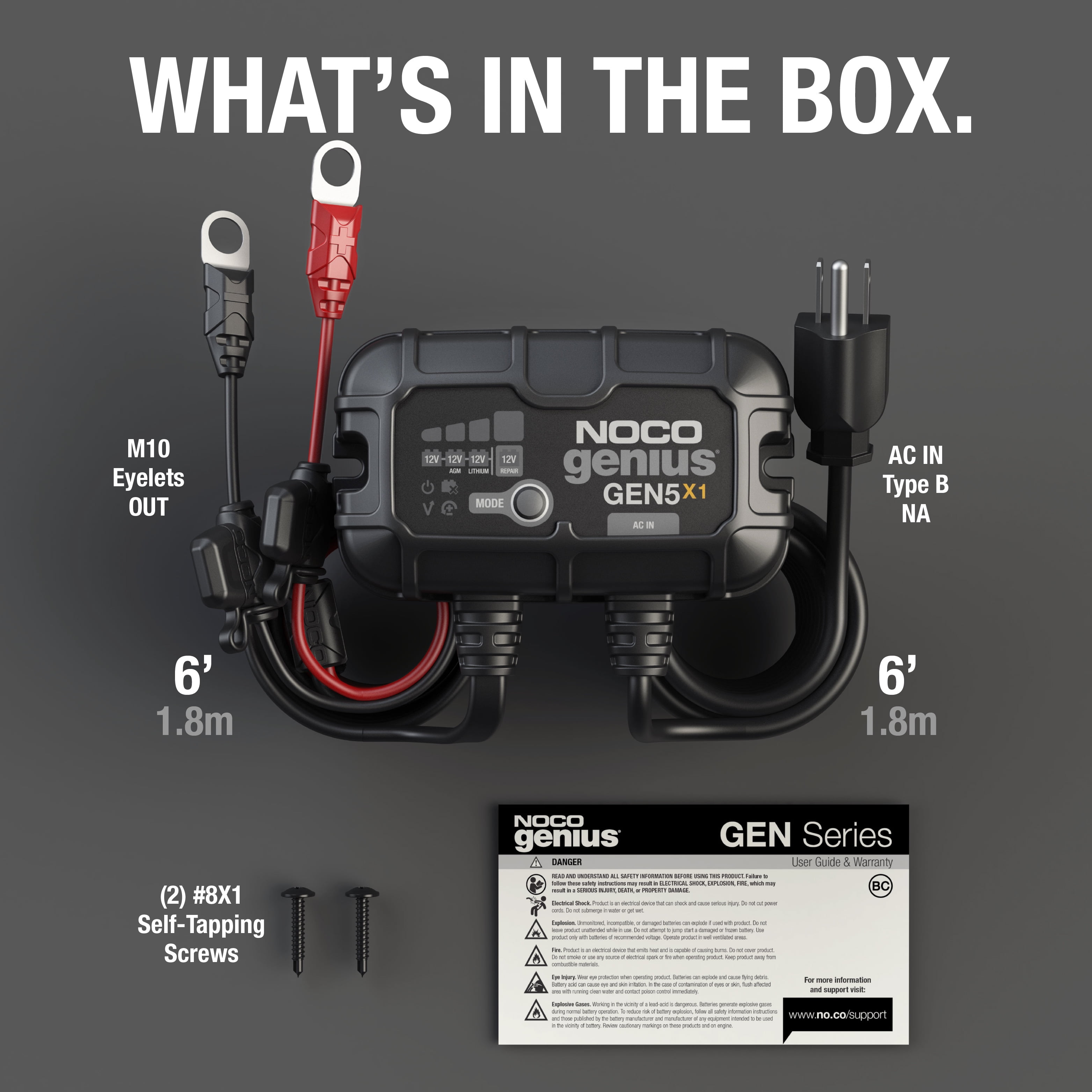 NOCO Genius GENPRO10X1 1-Bank 10-Amp Fully-Automatic Smart Marine Charger 