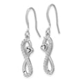 thumbnail image 5 of Auriga 925 Sterling Silver Rhodium-plated Cubic Zirconia Infinity Heart Dangle Earrings for Women, 5 of 6