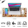 thumbnail image 5 of Happy Thanksgiving Fall Pumpkin Sunflower Large Gaming Mouse Pad Extended Mousepad Gaming with Stitched Edges, Non-Slip Base, Water Resist Keyboard Pad for Gamer, Office & Home, 31.5 X 11.8 in, 5 of 7