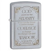 Zippo Lighter- Personalized Engraved Message on Backside Cross Prayer Design Windproof Lighter (Serenity Prayer 28458)