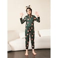 thumbnail image 5 of Family Christmas Pajamas, Long Sleeve Hooded Deer Print Zipper Closure Jumpsuit Loungewear, 5 of 10