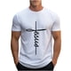 thumbnail image 1 of Camisetas de Manga Corta para Hombre Camiseta de Cuello Redondo Deportiva de Impresión Casual, Blusa de Mezcla de Poliéster de Algodón para Uso Al Aire Libre, Diario Y de Primavera de Verano, 1 of 4