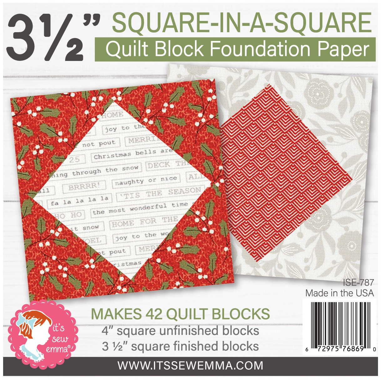 It's Sew Emma Quilt Block Foundation Paper3.5" Square In A Square