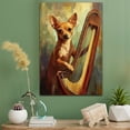 thumbnail image 2 of Miniature Pinscher Cute Dog Harp Stretched Canvas Size 8x12 – Retro Miniature Pinscher Dog Batter in Action With Harp for Themed Living Room, 2 of 5