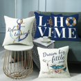 thumbnail image 6 of Nautical Pillow Covers 18x18 Set of 4, Navy Blue Coastal Anchor Navigation Pattern Decorative Pillowcase Summer Ocean Theme Throw Pillow Cover for Home Sofa Outdoor, 6 of 6