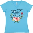thumbnail image 3 of Inktastic Blessed to Be a Nana with Flowers Women's V-Neck T-Shirt, 3 of 5