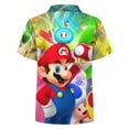 thumbnail image 5 of Luigi The Super Mario Bros Kid's Short Sleeved Shirt Summer Daily Casual Button-Down Shirts Tee Top Teen Beach Clothing With Pocket, 5 of 7