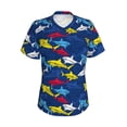 thumbnail image 2 of Uemuo Cartoon Shark Printed Women's Classic V-Neck T-Shirt - Soft, Breathable, Moisture-Wicking, Perfect for Casual, Office, Travel, and Everyday Wear-3X-Large, 2 of 5