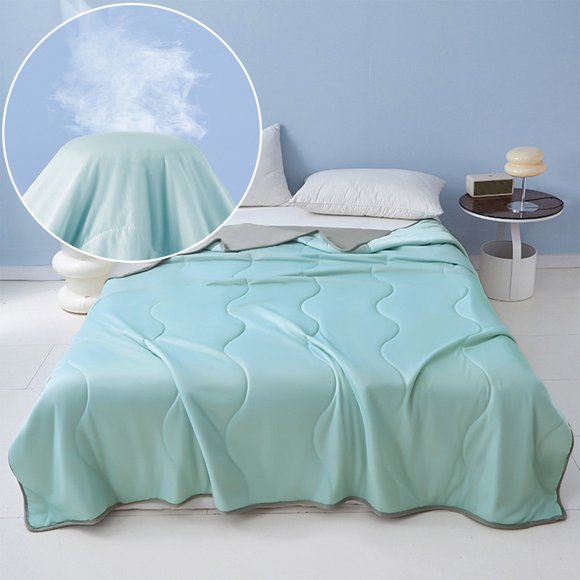 Pamqxs Cooling Blanket Ice Summer Quilt Lightweight Cooling Blanket Breathable Sofa Blanket Throw for Rooms Picnics Camping, Single Double Super King Bed Size(DA,100X150cm)