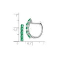 thumbnail image 2 of 1.65 Carat (Ctw) Green Emerald Oval Hoop Earrings in Sterling Silver for Women, 2 of 6