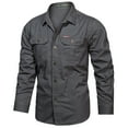 thumbnail image 2 of PEASKJP Mens Dress Shirts Long Sleeve Mens Dress Shirt Casual Long Sleeve Button Down Shirts Shirt (Grey,XXL), 2 of 5