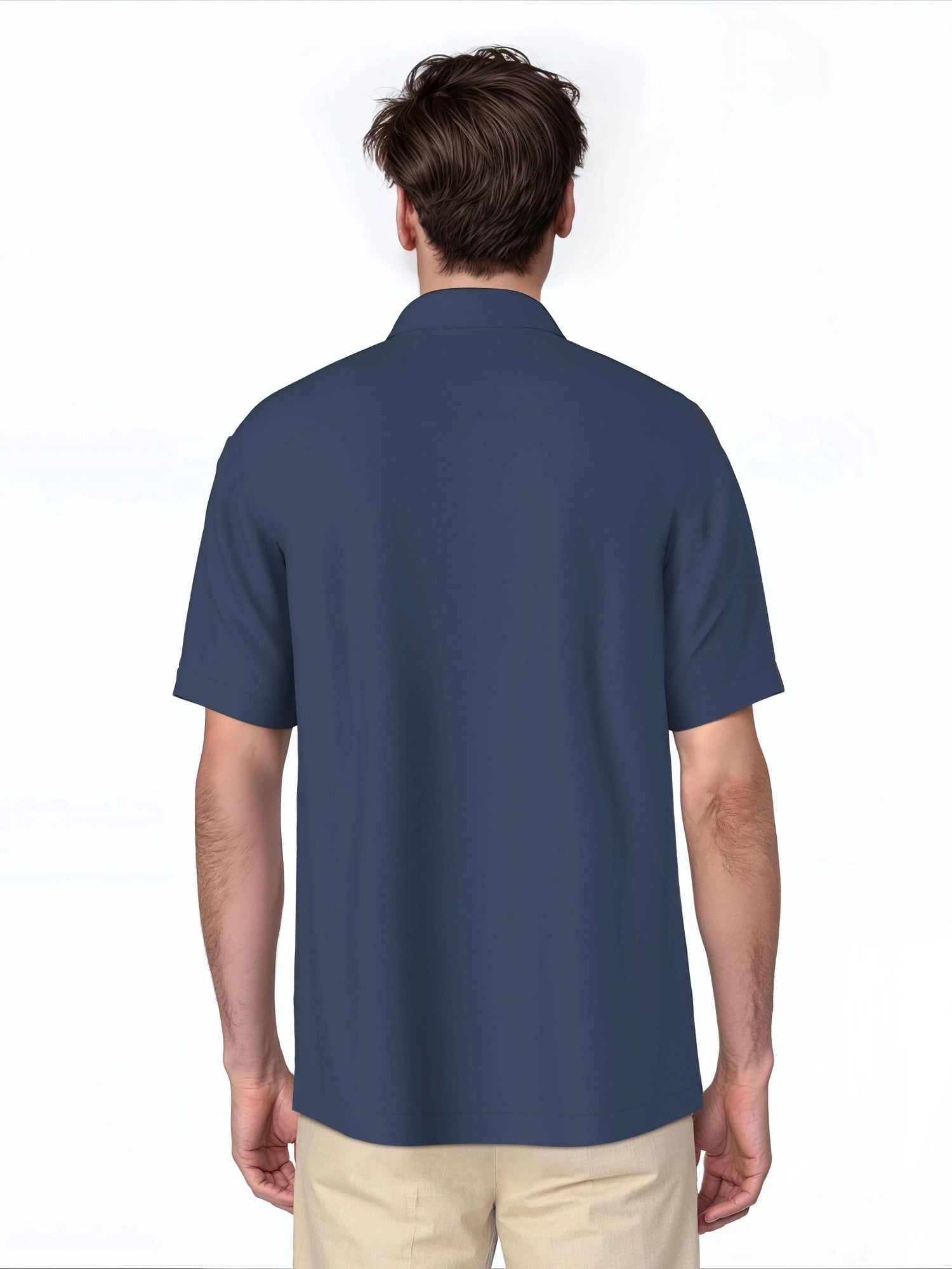Cafe Luna Men's and Big Men's One Pocket Panel Print Short Sleeve Woven Shirt, Size S-4XL