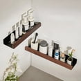 thumbnail image 5 of Estante de Almacenamiento de BañO de Madera de Nogal Negro, Estante de Almacenamiento de BañO No Perforado, Ligero, Montado en la Pared, Sala de Estar de Lujo, 40Cm, 5 of 5