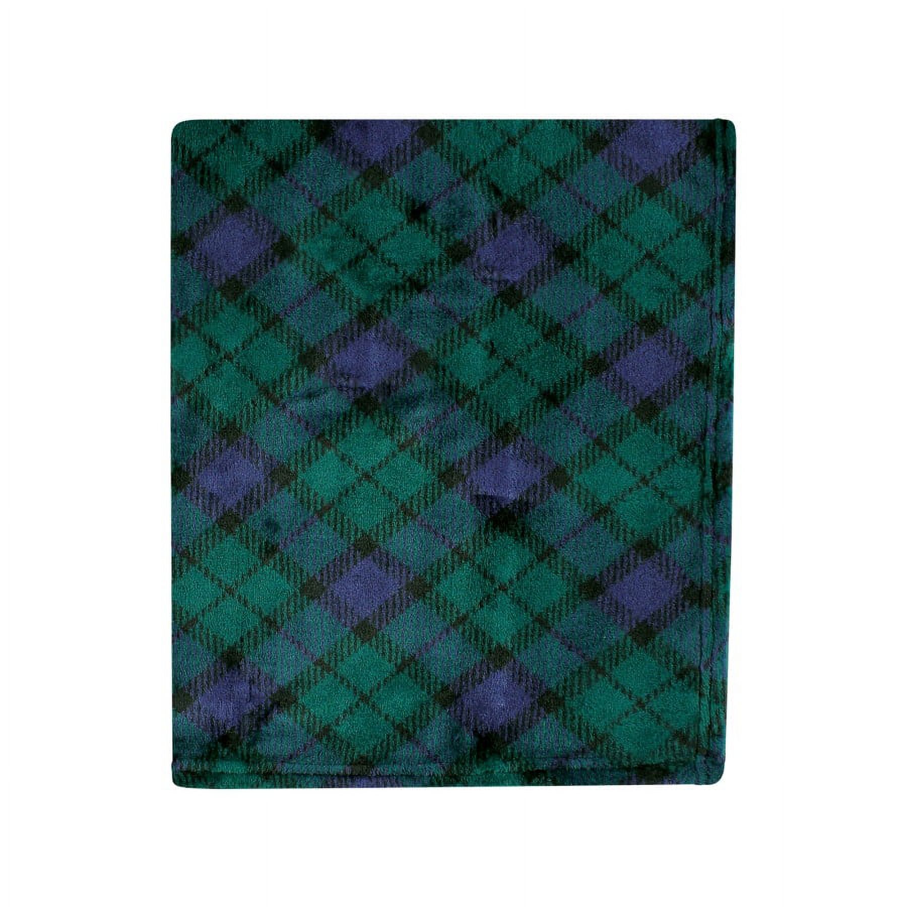 Hudson Baby Unisex Baby Silky Plush and Coral Fleece Blanket, Black Watch Plaid, 30x36 inches