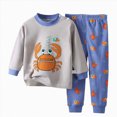 thumbnail image 5 of NOLDARES Outfit Set for Toddler Boys Long Sleeve Print Crewneck Cotton Tee Elastic Waist Pants 2 Piece Fall Winter Clothes Size:2-3 Y,Grey, 5 of 5