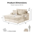 thumbnail image 2 of Menni Modern Soft Faux Fur Upholstered 2-Arm Oversized Chaise, Taupe, 2 of 15