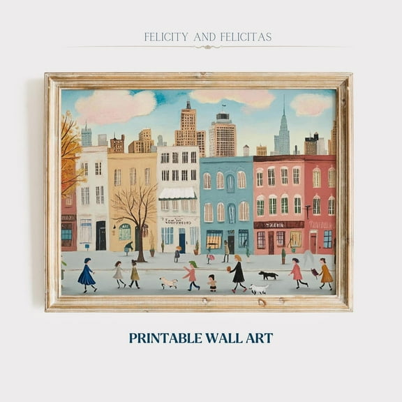 Cozy Autumn Wall Art, Cityscape Fall Print, Fall Decor, Warm Tone Cottagecore Decor, Neutral Autumn Season Decor, Wall Art, Modern Wall Decor, 8x12 UNFRAMED