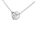 thumbnail image 3 of 14K White Gold 1.0 Cttw Round Brilliant-Cut Diamond Modern Bezel-Set Solitaire Adjustable 16"-18" Pendant Necklace (G-H Color, SI1-SI2 Clarity), 3 of 6