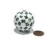 Sixty-Sided D60 35mm Large Gaming Dice - White with Black Numbers by, 1 Die Included By Koplow Games Ship from US