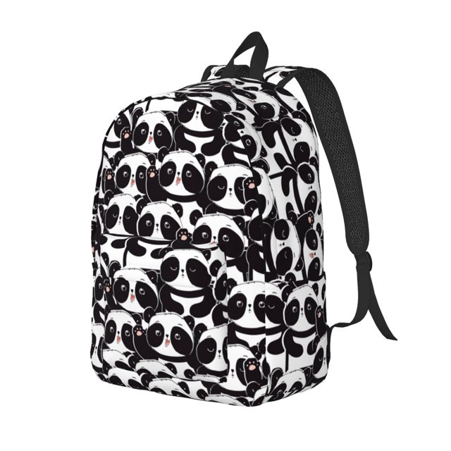 Fotbe Panda Mochila de Lona con Estampado, Mochila Duradera, Mochila Versátil de Alta Calidad, Mochila Compacta Vintage-Medium