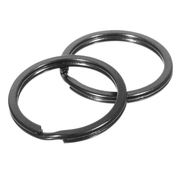 Craft County Black 1 inch Split Key Ring Jewelry Making, Keychains, DIY, and More