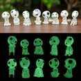 thumbnail image 1 of 10Pc Mini Figures Princess Mononoke Forest Spirit Kodama Glow In Dark Statue, 1 of 5