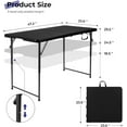 thumbnail image 3 of Folding Table 4 Foot Portable Heavy Duty Plastic Fold-in-Half Utility Table Small Indoor Outdoor Adjustable Height Folding with Carrying Handle, Camping and Party,White | Portable, Heavy Duty, Indoor, 3 of 10