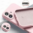 thumbnail image 2 of Original Liquid Silicone Phone Case For iPhone 16 15 13 14 11 12 Pro Max Plus High Quality Solid Color Anti-Fall Pink Soft Cover, 2 of 5