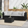 thumbnail image 1 of vidaXL 4 Piece Garden Lounge Set with Cushions Black Poly Rattan, 1 of 5