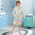 thumbnail image 5 of FORMRS Niños Bathrobe Unisex Hooded Robe Soft Plush Pajamas Sleepwear, Size 2-3T, Colorful Geometric, 5 of 7