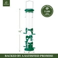 thumbnail image 7 of Kingsyard 2 Pack Wild Bird Feeders for Outdoors Hanging, Plastic Tube Feeder, 6 Feeding Ports, Green, 7 of 7