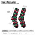 thumbnail image 5 of Cute Cherries Print Stockings Green Leaves Design Casual Socks Autumn Non-Slip Socks Ladie, 5 of 7