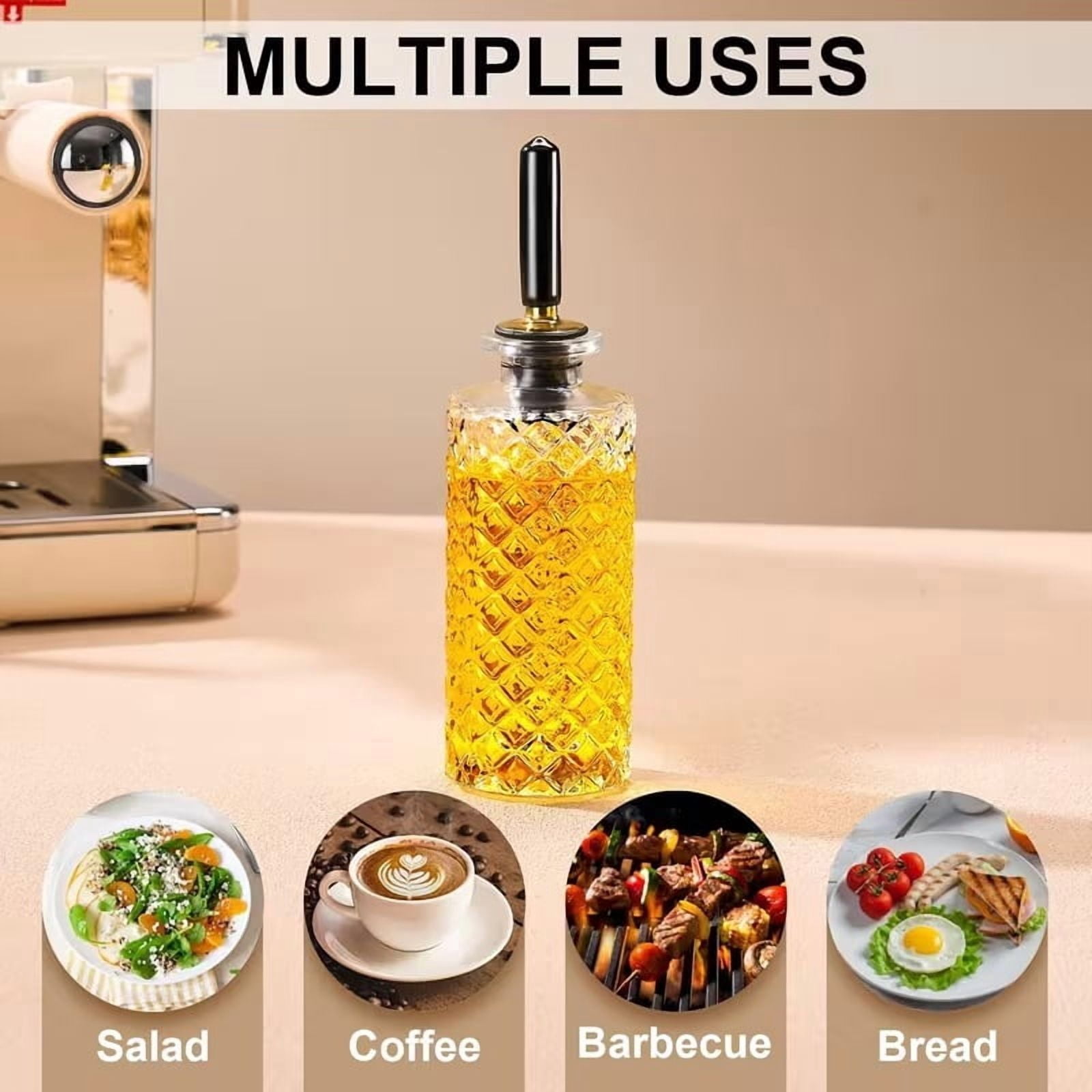 5 oz Glass Syrup Dispenser Bottle with Metal Pour Spout for Coffee, Maple Syrup, Honey, and Sauces