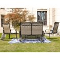 thumbnail image 5 of LOKATSE HOME 4 Pieces Patio Conversation Set with 2 Outdoor Padded Motion Chairs and Swing Bench LoveSeat Dining Table, 4pcs, Grey-4pcs, 5 of 13