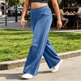 thumbnail image 6 of IFNWSV Denim Pants for Women Plus Size Stretchy Wide Leg Jeans with Pockets High Waisted Loose Casual Trousers Blue XL, 6 of 7