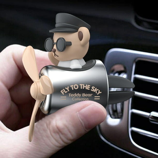 Car Air Freshener Bear Pilot Car Vent Aroma Diffuser Reusable Car Air  Outlet Scented Clip with 3 Blades Fan Air Outlet Aromatherapy Fragrance  Ornament for Car Interior Decor 