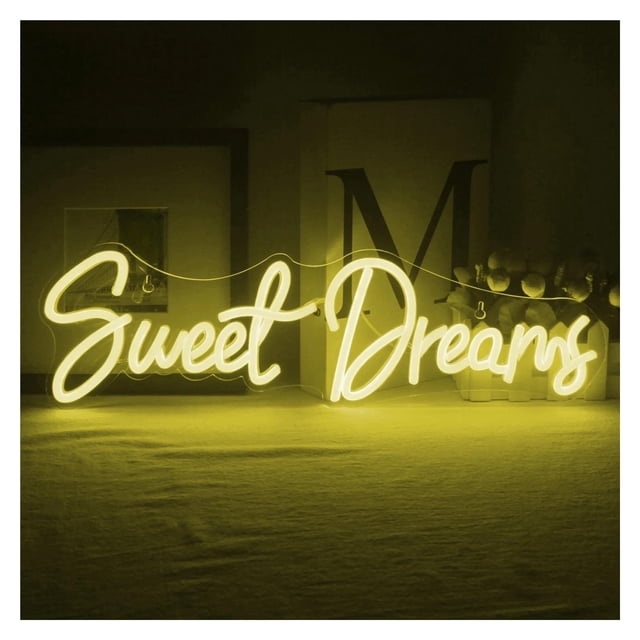 Letrero De Neón Sweet Dreams Para Decoración De Pared, Luz Con Letras, Dormitorio, Habitación, Fiesta De Boda, Bar, Club, Lámpara Iluminada 45cmx15cm