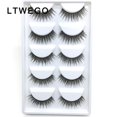 thumbnail image 1 of LTWEGO 5 pares de pestañas de visón de imitación esponjosas extensión de pestañas postizas largas naturales volumen hecho a mano pestañas 3d maquillaje faux cils cilios Tan Jianjun unisex, 1 of 2