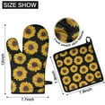 thumbnail image 6 of Black Sunflower Kitchen Oven Mitt and Pot Holder Sets 2 Pcs for Baking, Cooking and Grilling, Heat Resistant Up To 392 °F, 6 of 7
