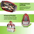 thumbnail image 6 of Garden Tool Bag,Pets Paws Print Colorful Garden Tool Organizer,Garden Gifts,Waterproof Multi-Pocket Garden Tool Storage 11.8x5.5x11.4 Inch(Tools NOT Included), 6 of 6