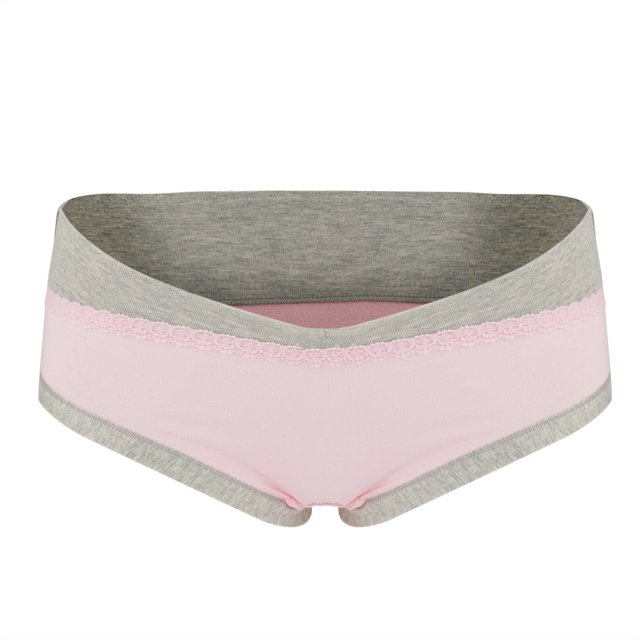 Braguitas de maternidad de algodón suave y transpirable para embarazadas, de cintura baja, color rosa (XL)