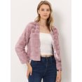 thumbnail image 2 of Abrigo mullido de piel sintétisin cuello chaquerecortacálide invierno pamujer RoEmpolvado XL, 2 of 6