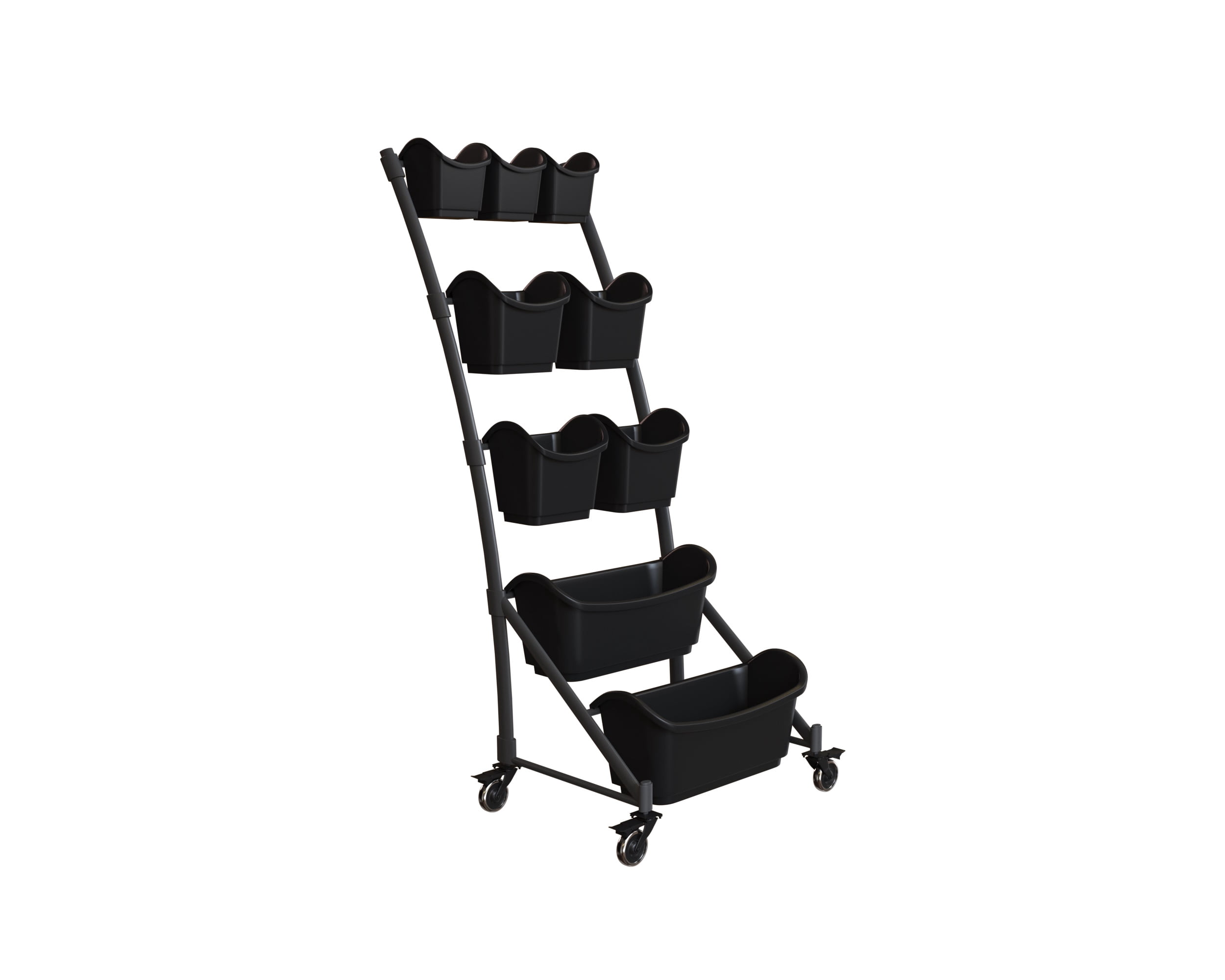 NuVue Products 27006 Vertical Raised Garden Bed on Wheels, 9 BPA-Free Pots, Self-Watering, Indoor Outdoor