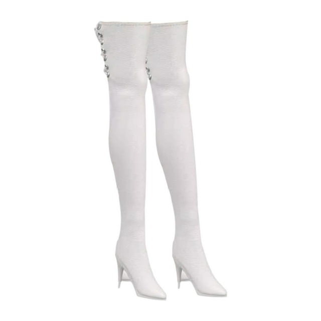 Figuras de acción a escala 1/6, botas altas de 12 pulgadas para muñecas femeninas, botas de tacón alto, bricolaje, para niños y adultos. blanco