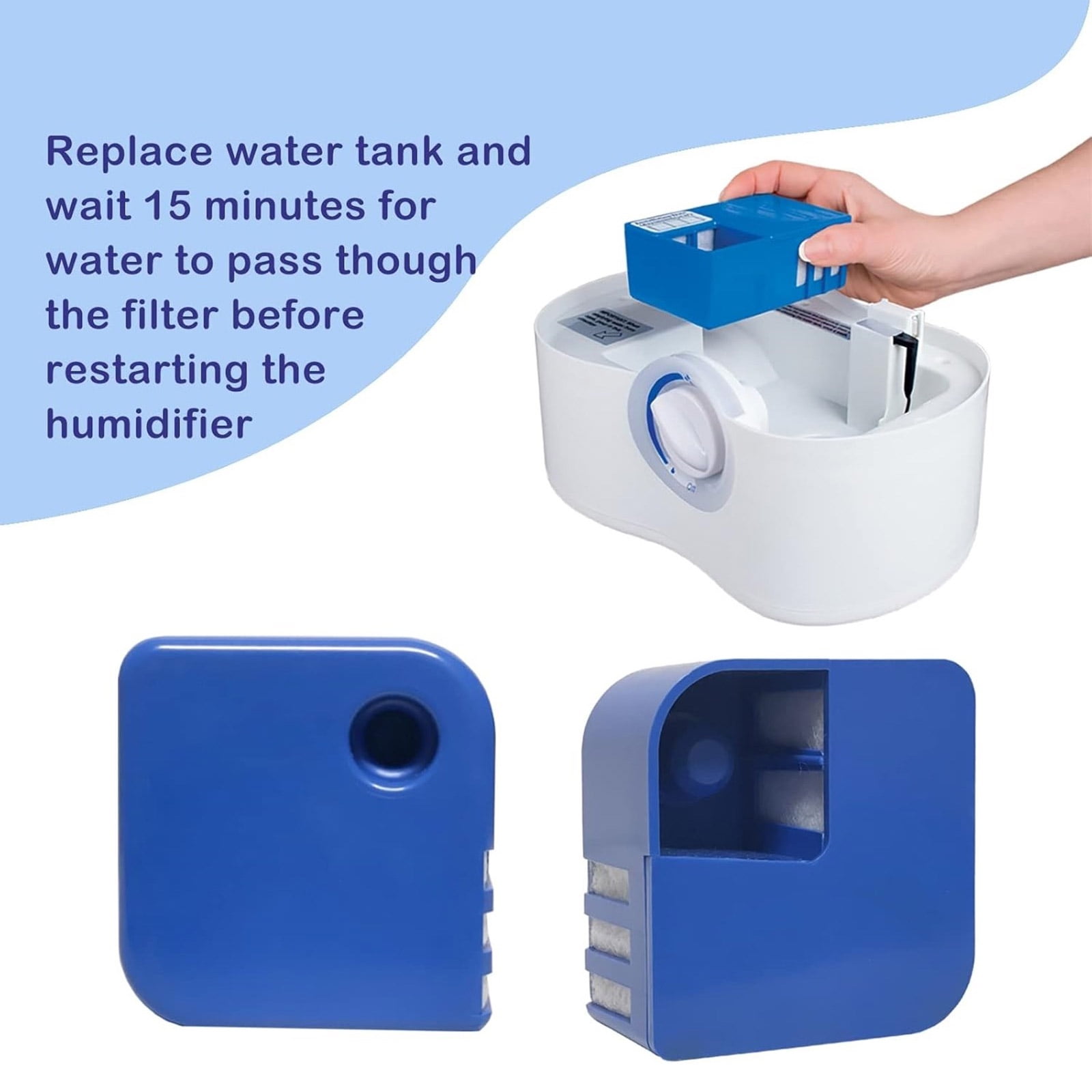 3pcs PDC51V1 Demineralization Cartridges Mineral Removal Filters Replacement Plastic Ultrasonic Humidifiers Parts